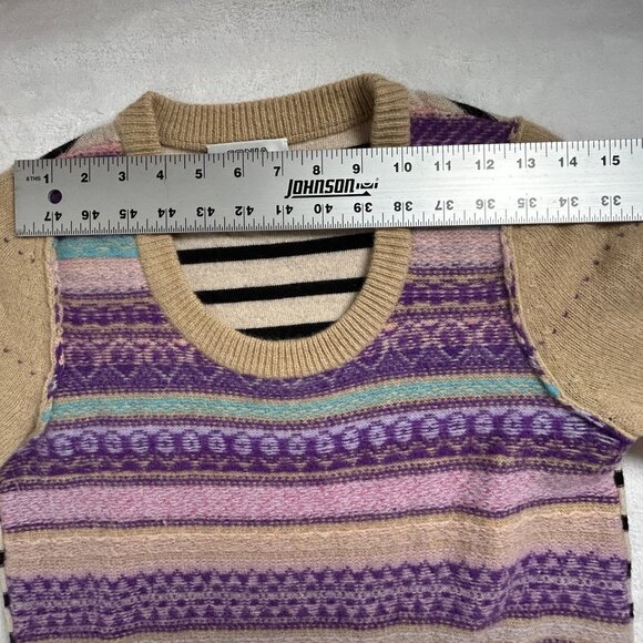 Sonia By Sonia Rykiel Womens Multicolor Knit Sweater Dress Long Sleeve Striped - Picture 4 of 7